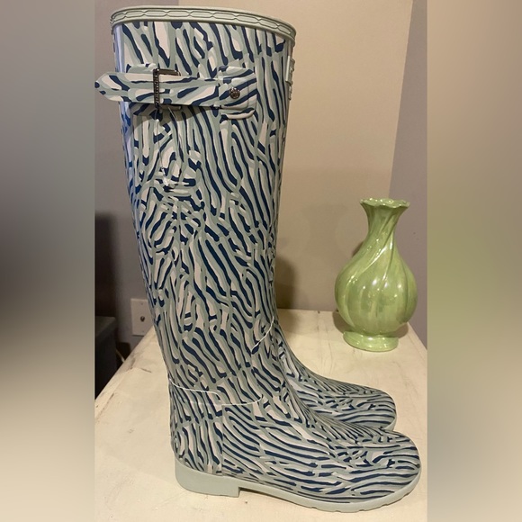 NEW Hunter Tall Coral Print Waterproof Boots 8 - Picture 7 of 12